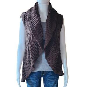 Y2K Maurices Sleeveless Open Front Cable-Knit Sweater Vest